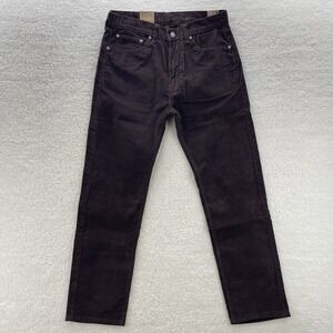 Levis Pants Mens 30x32 Brown 505 Corduroy Pinwale Regular Fit Straight Preppy